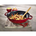 Wok        STAUB        30 cm couvercle en verre Cerise